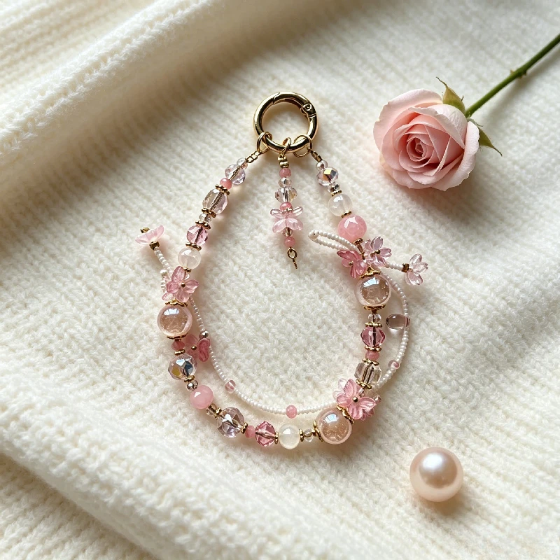 Gentle Cherry Blossom Crystal Beaded Mobile Phone Lanyard, Double-layer Design Short Handbag Pendant
Gentle Cherry Blossom Crystal Beaded Mobile Phone Lanyard, Double-layer Design Short Handbag Pendant