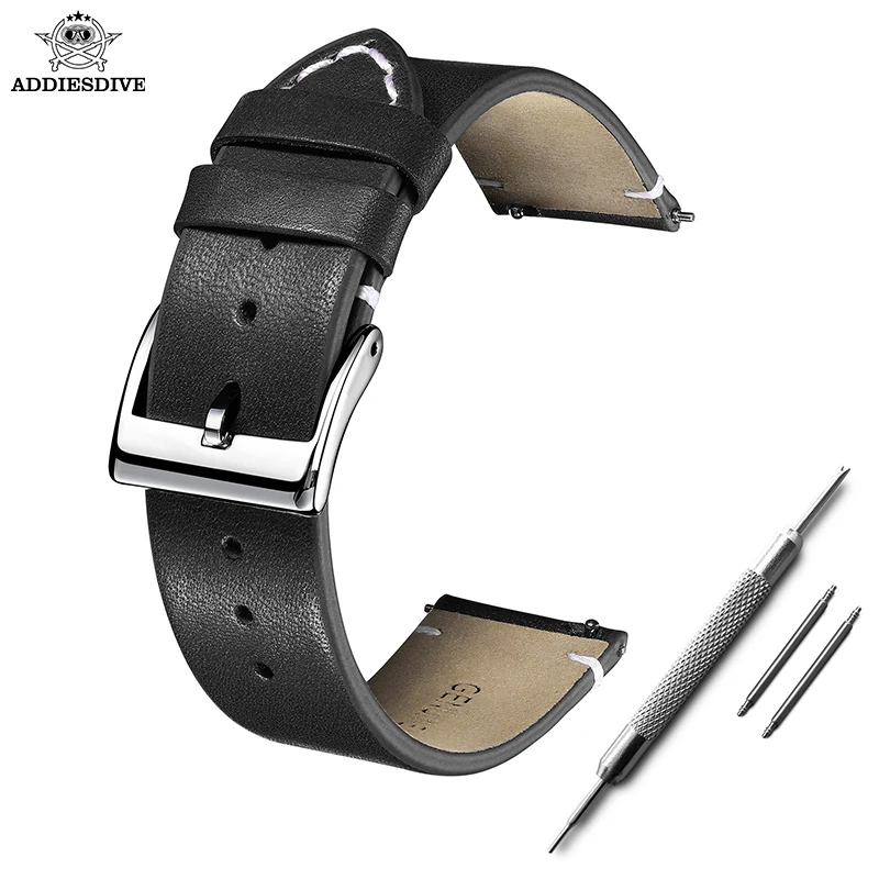 ADDIESDIVE Watch Band Leather 20mm Quick Release Watches Strap Replacement Steel Metal Buckle Black Men Leather Watch Pin Buckle
ADDIESDIVE Watch Band Leather 20mm Quick Release Watches Strap Replacement Steel Metal Buckle Black Men Leather Watch Pin Buckle
