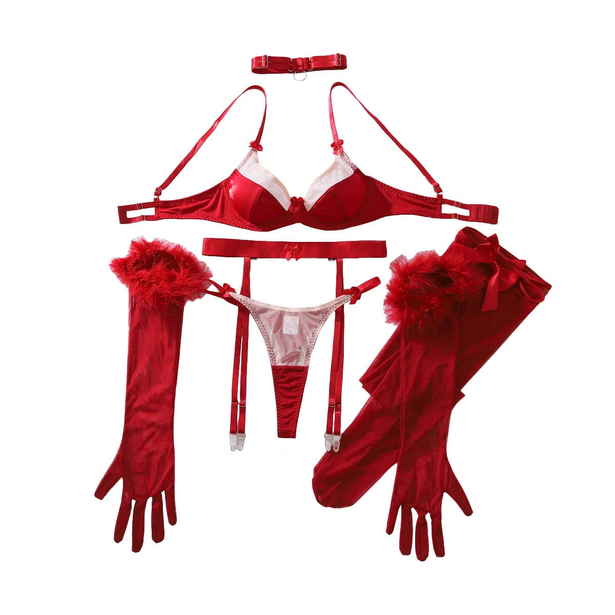 Christmas Lingerie Set for Women 3 Piece Elegant Bra and Panty with Gloves Stockings Choker Sexy Boudoir Underwear
Christmas Lingerie Set for Women 3 Piece Elegant Bra and Panty with Gloves Stockings Choker Sexy Boudoir Underwear