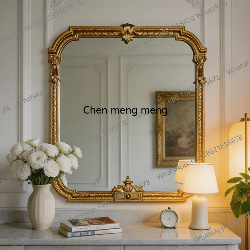 French retro wall-mounted cosmetic mirror European carved decorative mirror wall-mounted living room entrance fireplace mirror
French retro wall-mounted cosmetic mirror European carved decorative mirror wall-mounted living room entrance fireplace mirror
