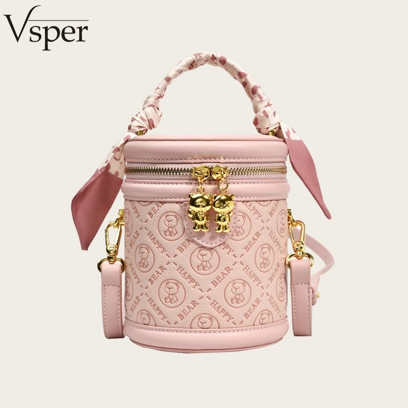 Vsper Branded Cartoon Bear Embossing Bucket Shoulder Crossbody Bags For Women 2026 Luxury Designer Handbag With Silk Scarf Decor
Vsper Branded Cartoon Bear Embossing Bucket Shoulder Crossbody Bags For Women 2026 Luxury Designer Handbag With Silk Scarf Decor