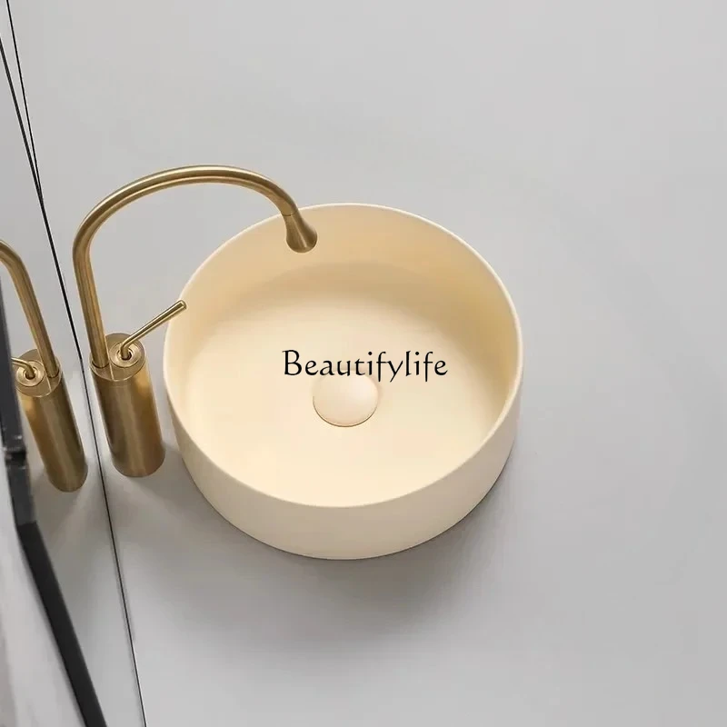 Modern Round Basin for Bathroom Cream Style Ceramic Small Art Sinks with Faucet Light Luxury Household Bathroom Sink for Kitchen
Modern Round Basin for Bathroom Cream Style Ceramic Small Art Sinks with Faucet Light Luxury Household Bathroom Sink for Kitchen