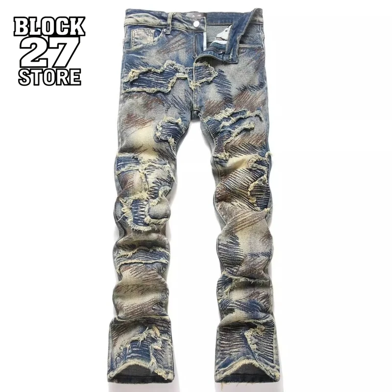 New Hip Hop Vintage Distressed Jeans Men Patchwork Ripped Hole Biker Pants Streetwear Y2K Gothic Style Trousers Harajuku Unisex
New Hip Hop Vintage Distressed Jeans Men Patchwork Ripped Hole Biker Pants Streetwear Y2K Gothic Style Trousers Harajuku Unisex