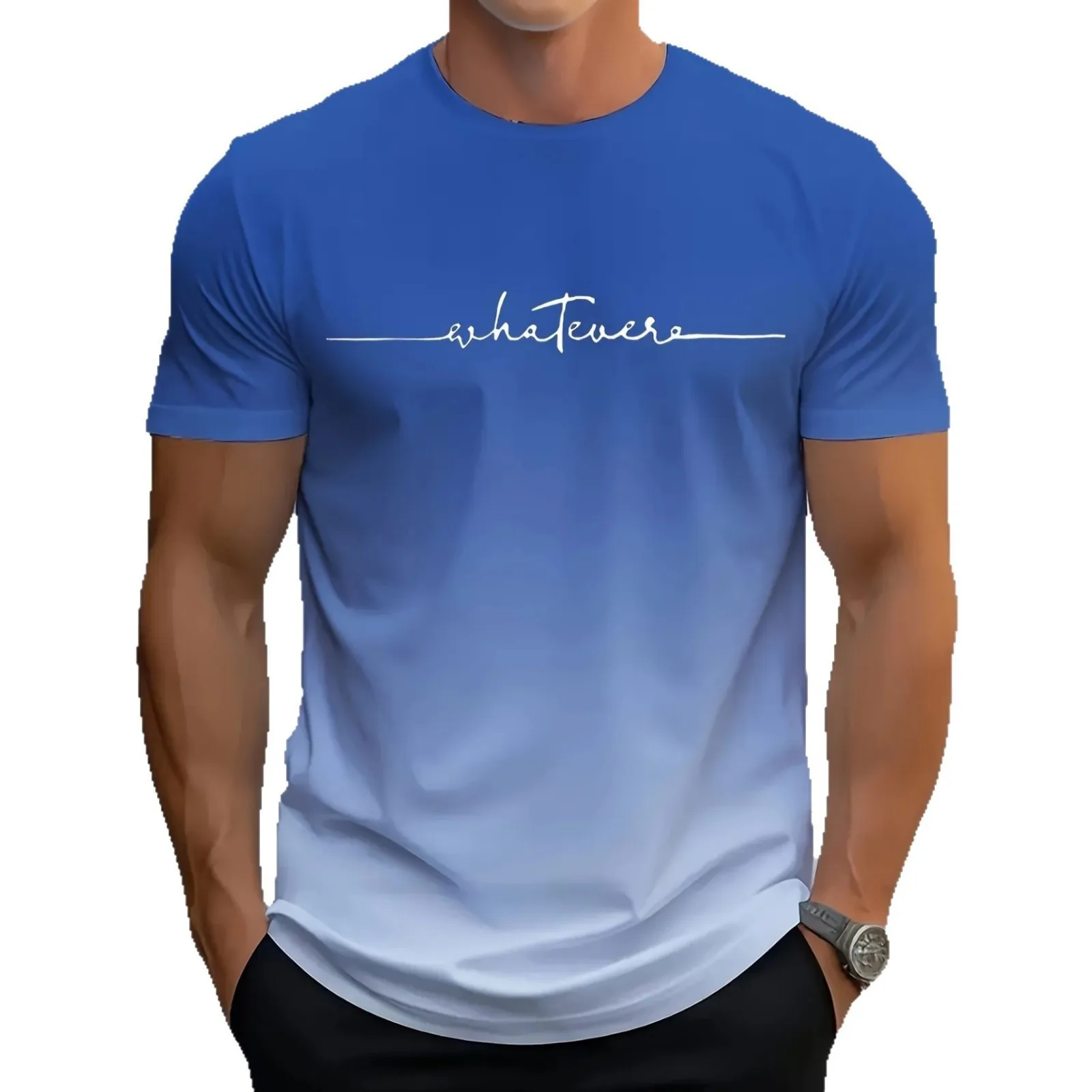 Men's clothing casual graphic T-shirt 3D digital printing gradient letter pattern short sleeved loose round neck breathable top
Men's clothing casual graphic T-shirt 3D digital printing gradient letter pattern short sleeved loose round neck breathable top