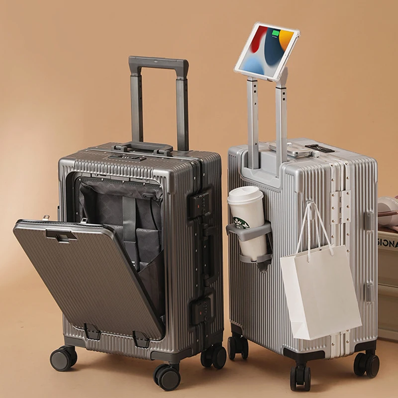 New Front Open Suitcase with USB Port Aluminum Frame 20 inch Carry-on Luggage 22-28 inch Multi-functional Travel Trolley Case
New Front Open Suitcase with USB Port Aluminum Frame 20 inch Carry-on Luggage 22-28 inch Multi-functional Travel Trolley Case