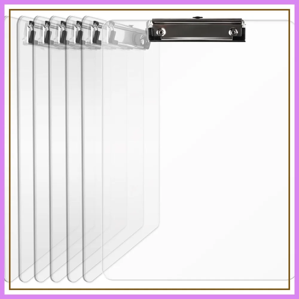 A4 Acrylic Clear Clipboards, Transparent Letter Size 8.5x11, Low Profile Clip, Pack of 6 for Office School
A4 Acrylic Clear Clipboards, Transparent Letter Size 8.5x11, Low Profile Clip, Pack of 6 for Office School
