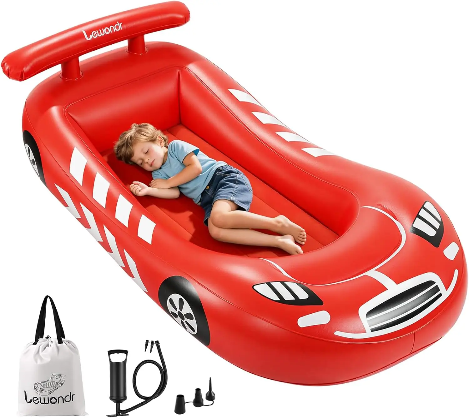 Inflatable Kids Bed Racecar Toddler Air Mattress with Safety Bumpers and Hand Pump for Camping Sleepovers Vacation Home
Inflatable Kids Bed Racecar Toddler Air Mattress with Safety Bumpers and Hand Pump for Camping Sleepovers Vacation Home