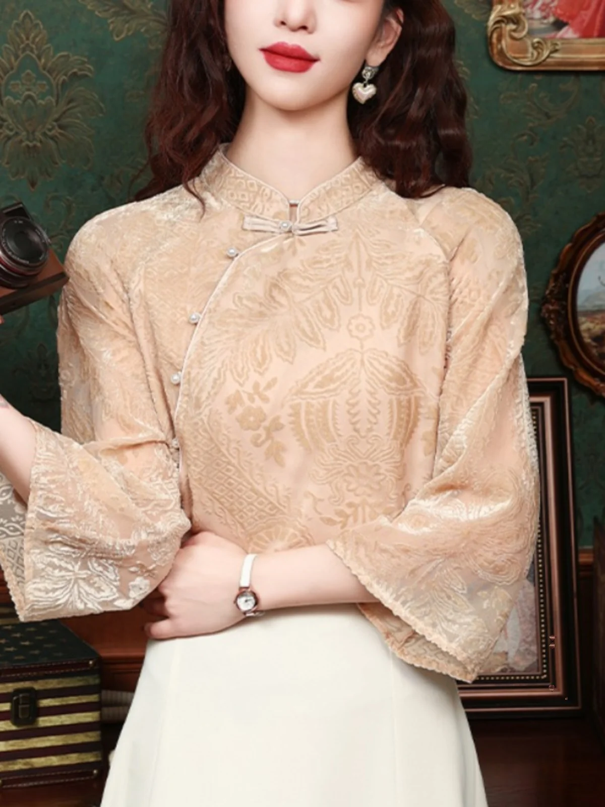 New 2026 Chinese Sle Women's irt Autumn Winter Seasonals Seven-Quarter Sve Button-Up Top Printed Straight Cut Commute ...
New 2026 Chinese Sle Women's irt Autumn Winter Seasonals Seven-Quarter Sve Button-Up Top Printed Straight Cut Commute ...