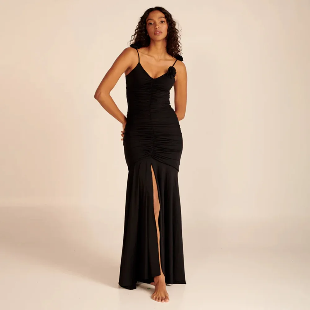 2024 Autumn/Winter Solid Color Three-dimensional Flower Pleated Ice Silk Slip Dress Female Evening Dress Long Skirt
2024 Autumn/Winter Solid Color Three-dimensional Flower Pleated Ice Silk Slip Dress Female Evening Dress Long Skirt