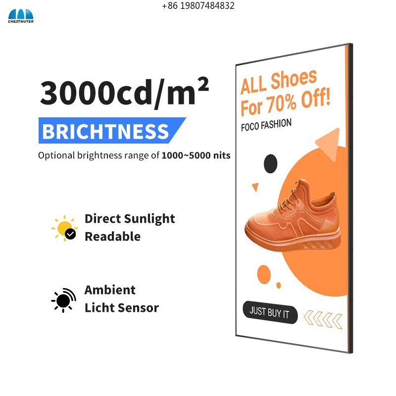 Shop Retail 43 Inch Semi-outdoor High Brightness Ceiling Hanging Advertising, One Side Digital Signage Window Lcd Screen Display
Shop Retail 43 Inch Semi-outdoor High Brightness Ceiling Hanging Advertising, One Side Digital Signage Window Lcd Screen Display