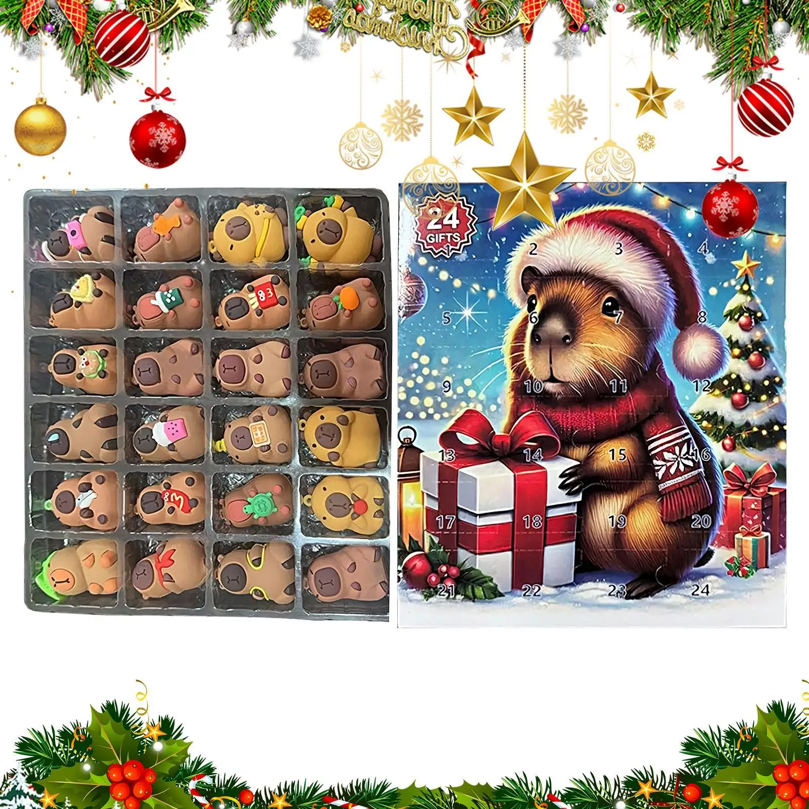 2025 Capybara Christmas Countdown Calendar with Miniature Dolls, 24 Day Advent Calendar Christmas Ornaments Gift for Kids
2025 Capybara Christmas Countdown Calendar with Miniature Dolls, 24 Day Advent Calendar Christmas Ornaments Gift for Kids