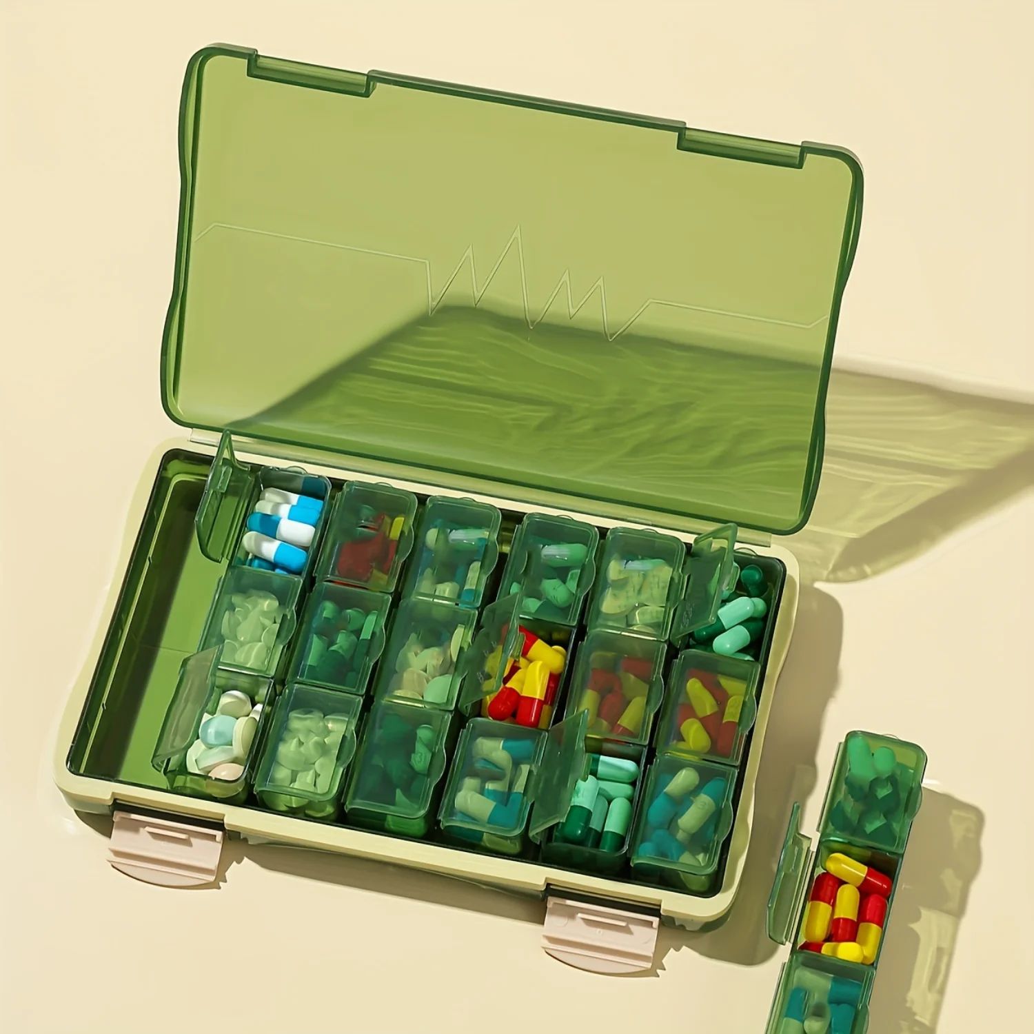 1pc Pill Box, Weekly Portable Medicine Dispenser, 3 Meals Daily Divider, Large Capacity Pill Organizer
1pc Pill Box, Weekly Portable Medicine Dispenser, 3 Meals Daily Divider, Large Capacity Pill Organizer
