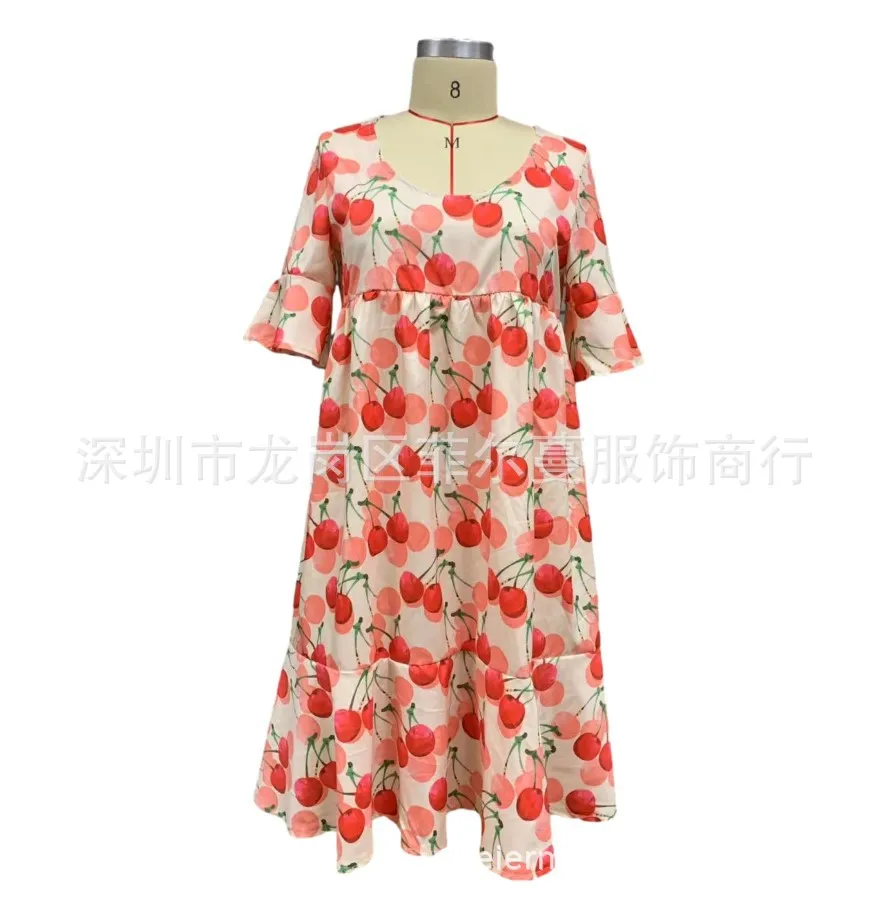 2026 new women's round neck mid sleeve dress with multi-color printed skirt for women
2026 new women's round neck mid sleeve dress with multi-color printed skirt for women