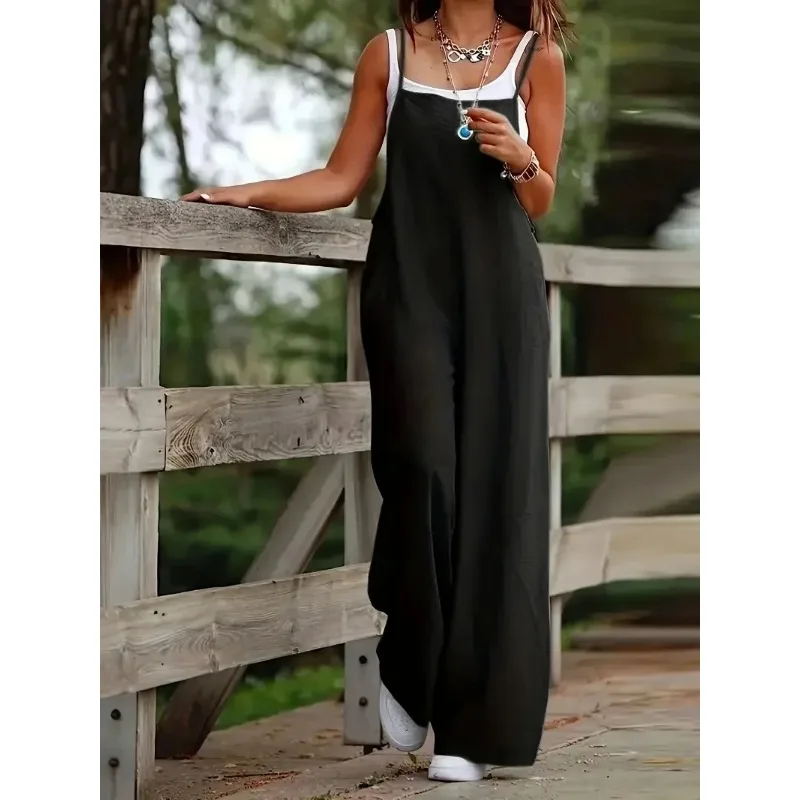Women's Plus Size Casual Workwear Pants for Women Solid Color Square Collar Elastic Wide Leg Suspender Jumpsuit
Women's Plus Size Casual Workwear Pants for Women Solid Color Square Collar Elastic Wide Leg Suspender Jumpsuit