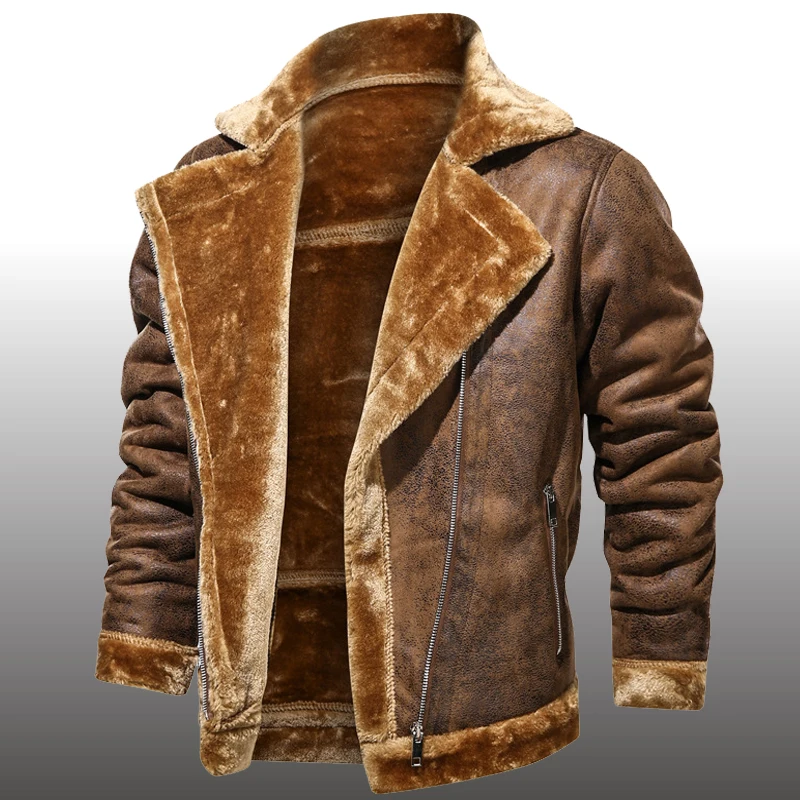 Men's Winter Thick Fleece Faux Leather Jackets Windproof Warm Jacket Male Motor Biker Outwear Coats Overcoats Windbreaker
Men's Winter Thick Fleece Faux Leather Jackets Windproof Warm Jacket Male Motor Biker Outwear Coats Overcoats Windbreaker