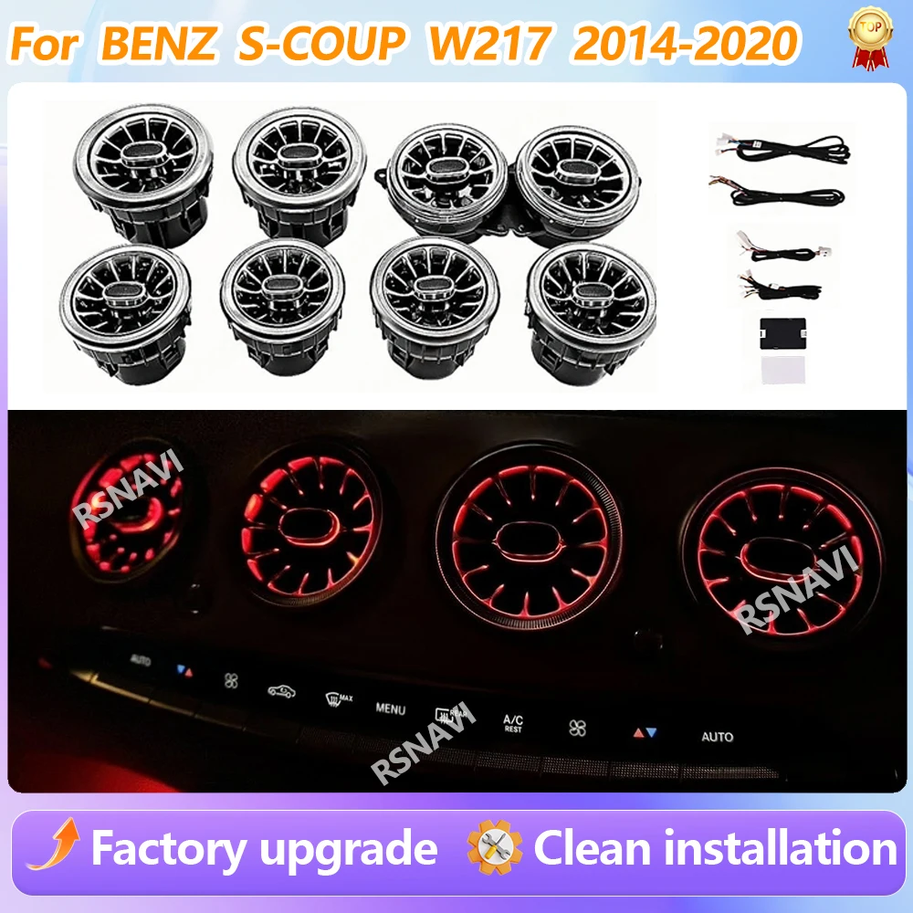 For Benz S-Coupe W217 C217 2014-2020 2 Doors Car Atmosphere Lamp 64/7 Colors LED Air Vent Outlet Ambient Light car accessories
For Benz S-Coupe W217 C217 2014-2020 2 Doors Car Atmosphere Lamp 64/7 Colors LED Air Vent Outlet Ambient Light car accessories