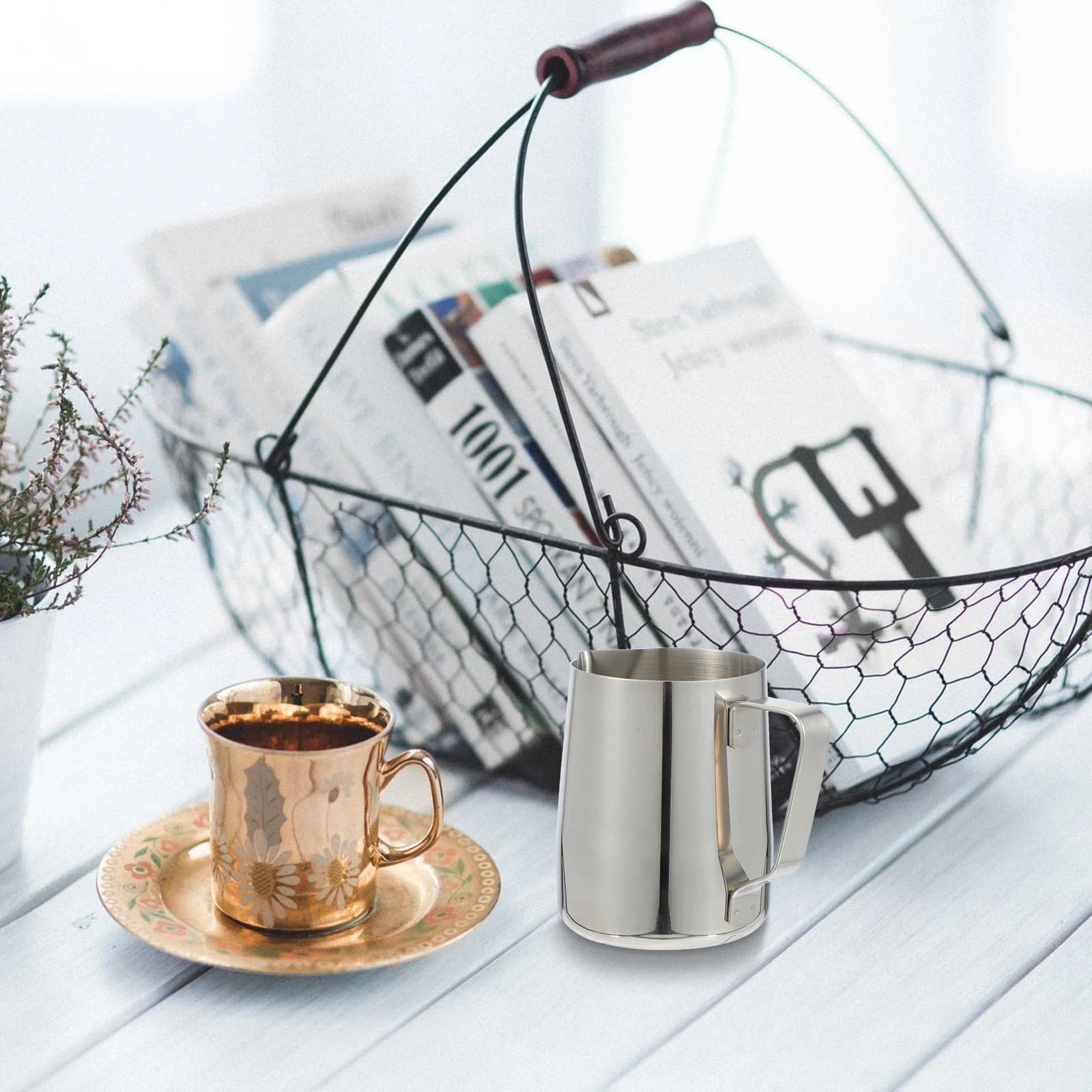 350ml Latte Art Cup Coffee Frothing Cup Premium Material Easy Clean Silver Milk Frothing Pitcher Milk Foaming Pot
350ml Latte Art Cup Coffee Frothing Cup Premium Material Easy Clean Silver Milk Frothing Pitcher Milk Foaming Pot