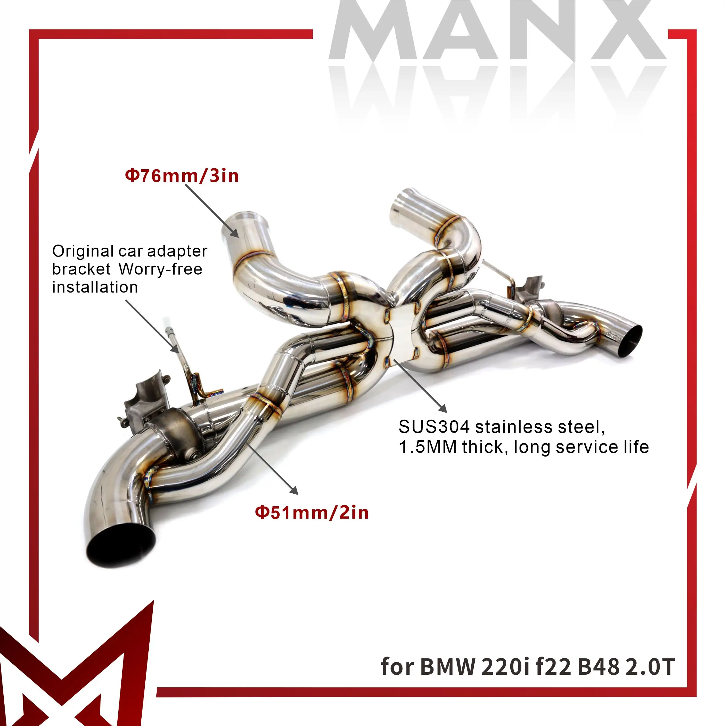 Catback Car Exhaust System for Mclaren GT Stainless steels Performance exhaust pipe With original valve
Catback Car Exhaust System for Mclaren GT Stainless steels Performance exhaust pipe With original valve