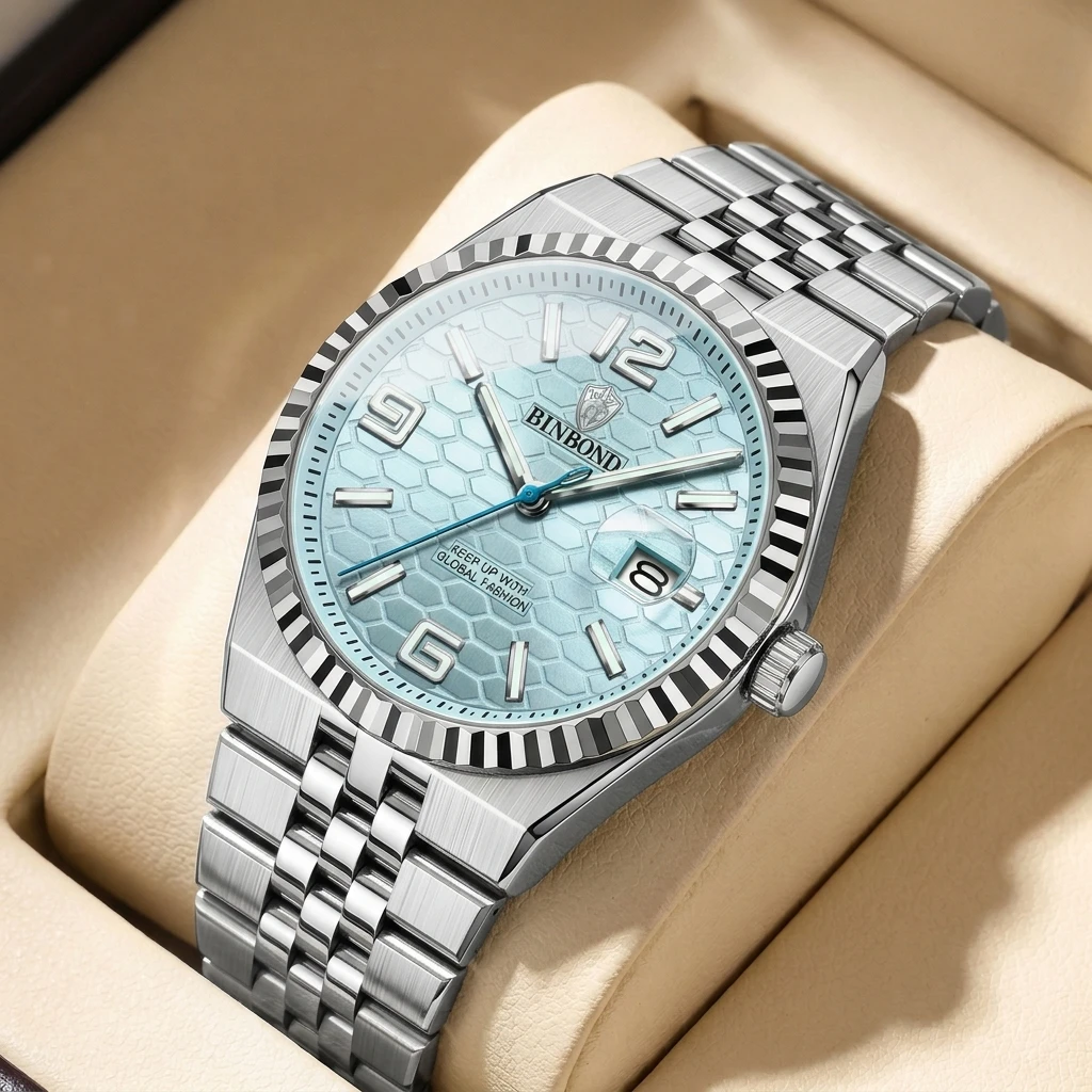 1 Fashion Watch Light Blue Hexagonal Texture Dial Metal Strap Minimalist Temperament Daily Versatile Date Display
1 Fashion Watch Light Blue Hexagonal Texture Dial Metal Strap Minimalist Temperament Daily Versatile Date Display