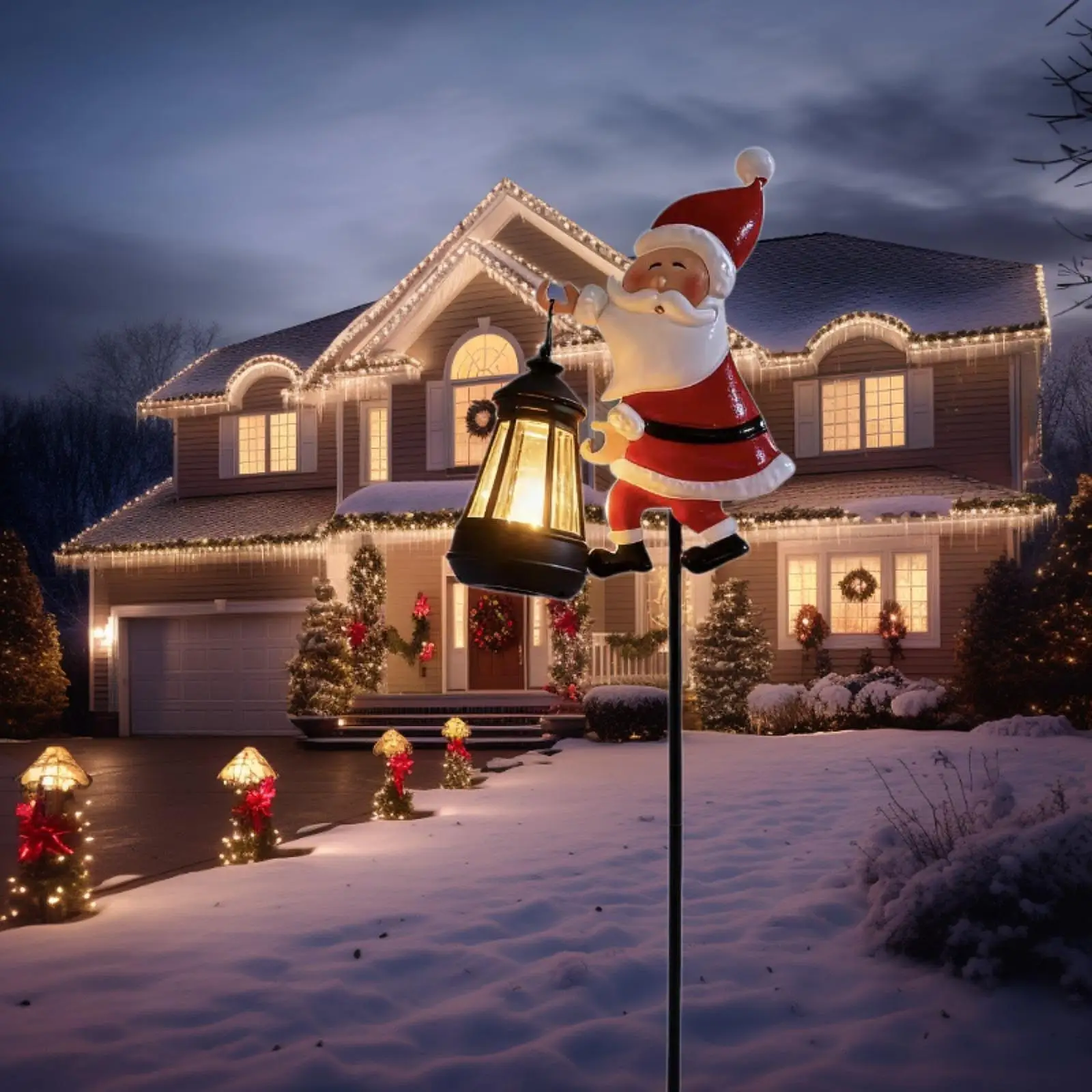 Christmas Hanging Lantern Solar LED Santa Figurine Waterproof Decorative Night Light for Outdoor Yard
Christmas Hanging Lantern Solar LED Santa Figurine Waterproof Decorative Night Light for Outdoor Yard