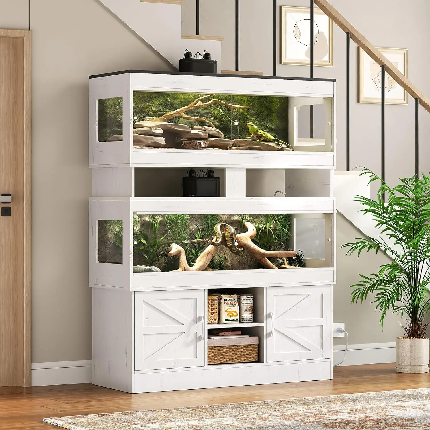 Dual Reptile Tank With Stand Reptile Enclosure Terrarium Cabinet Sliding Doors Power Outlet Bearded Dragon Snakes Lizards Creste
Dual Reptile Tank With Stand Reptile Enclosure Terrarium Cabinet Sliding Doors Power Outlet Bearded Dragon Snakes Lizards Creste