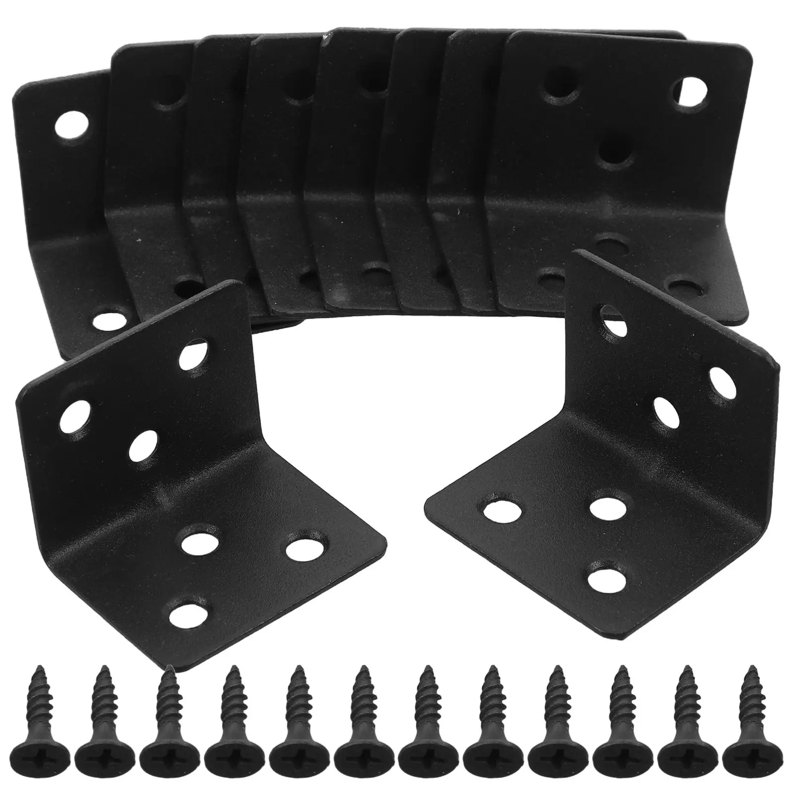 10 Pcs Corner Brackets Heavy Duty Black Shelves Wood Countertop Tables Chair Support Angle Code L Shape DIY Hardware
10 Pcs Corner Brackets Heavy Duty Black Shelves Wood Countertop Tables Chair Support Angle Code L Shape DIY Hardware