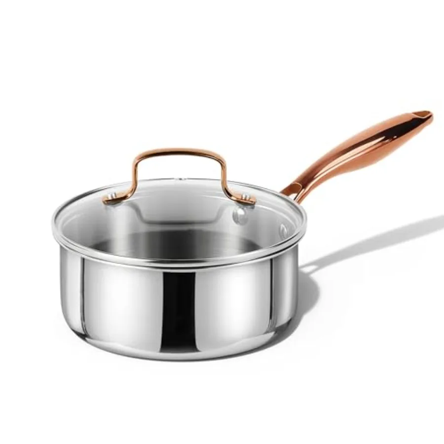 Stainless Steel Saucepan Set, Non-Toxic 3-Ply Stainless Steel Cookware Set with Lids, Small Kitchen Pots, Oven Safe, Compatible
Stainless Steel Saucepan Set, Non-Toxic 3-Ply Stainless Steel Cookware Set with Lids, Small Kitchen Pots, Oven Safe, Compatible