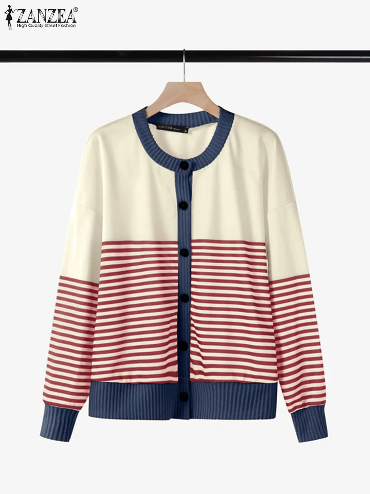 ZANZEA Color-Blocked Striped Long Sleeve Cardigans 2025 Spring Drop-Shoulder Casual Women's Tops Fashion Button Up Sweatshrits
ZANZEA Color-Blocked Striped Long Sleeve Cardigans 2025 Spring Drop-Shoulder Casual Women's Tops Fashion Button Up Sweatshrits