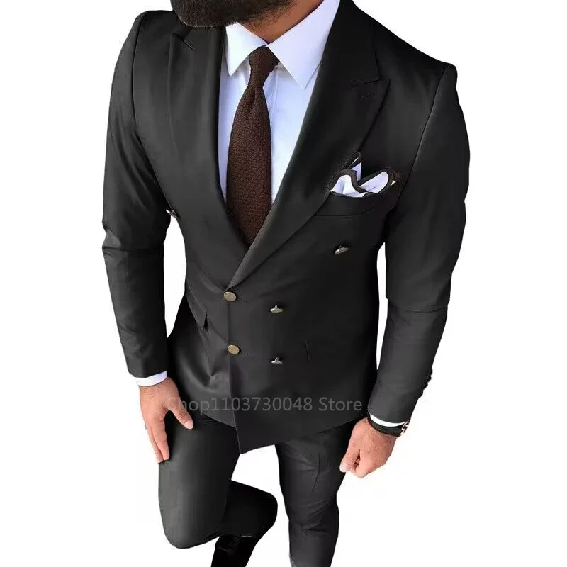 2 Pieces Fashion Solid Men Suits Formal Men's Business/Wedding Groom Suits Smart Casual Peak Lapel Double Breasted Blazer Pants
2 Pieces Fashion Solid Men Suits Formal Men's Business/Wedding Groom Suits Smart Casual Peak Lapel Double Breasted Blazer Pants