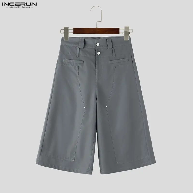 INCERUN Men's Pants Solid Color Button Joggers Loose Casual Calf-length Pants For Man Streetwear 2026 Fashion Wide Leg Trousers
INCERUN Men's Pants Solid Color Button Joggers Loose Casual Calf-length Pants For Man Streetwear 2026 Fashion Wide Leg Trousers