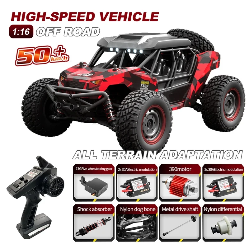 16106 1:16 50KM/H 4WD RC Car With LED Remote Control Off-road Cars High Speed Drift Monster Truck for Kids
16106 1:16 50KM/H 4WD RC Car With LED Remote Control Off-road Cars High Speed Drift Monster Truck for Kids