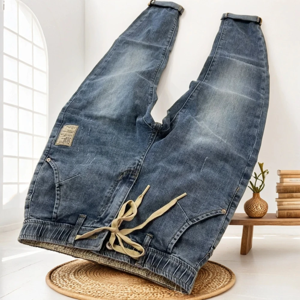 Men's Spring and Autumn Hip Hop Joggers Casual Denim Jeans 2024 New Slim-fit Streetwear Harem Pants y2k Trousers for Men
Men's Spring and Autumn Hip Hop Joggers Casual Denim Jeans 2024 New Slim-fit Streetwear Harem Pants y2k Trousers for Men