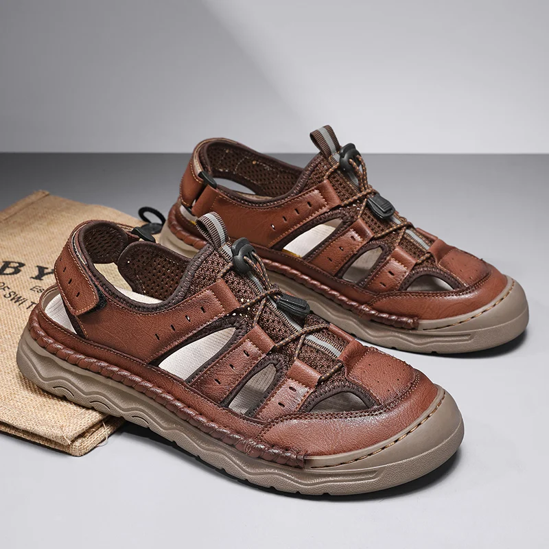 New summer men's casual sandals hand-sewn beach men's shoes breathable, comfortable and soft inside
New summer men's casual sandals hand-sewn beach men's shoes breathable, comfortable and soft inside