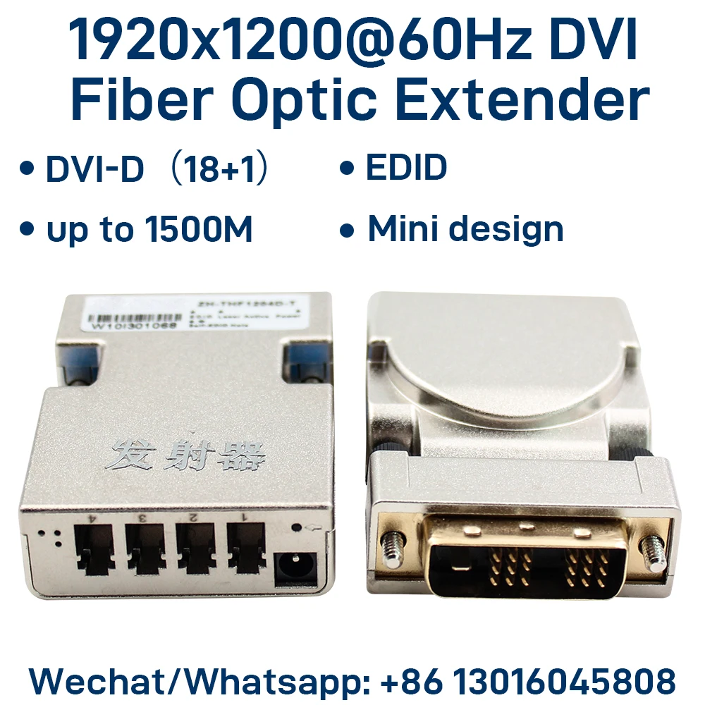 2K@60Hz Mini DVI-D Single-Link Fiber Extender 1920x1200P@60Hz DVI Video Optical Transceiver Single/Multimode EDID up to 1500M
2K@60Hz Mini DVI-D Single-Link Fiber Extender 1920x1200P@60Hz DVI Video Optical Transceiver Single/Multimode EDID up to 1500M