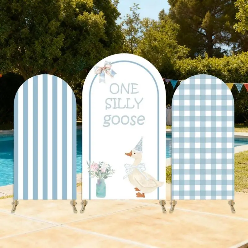 VIKAMA Blue Silly Goose Arch Backdrop Cover Party Decor 1st Birthday Neutral Baby Shower Spandex Background Decor
VIKAMA Blue Silly Goose Arch Backdrop Cover Party Decor 1st Birthday Neutral Baby Shower Spandex Background Decor