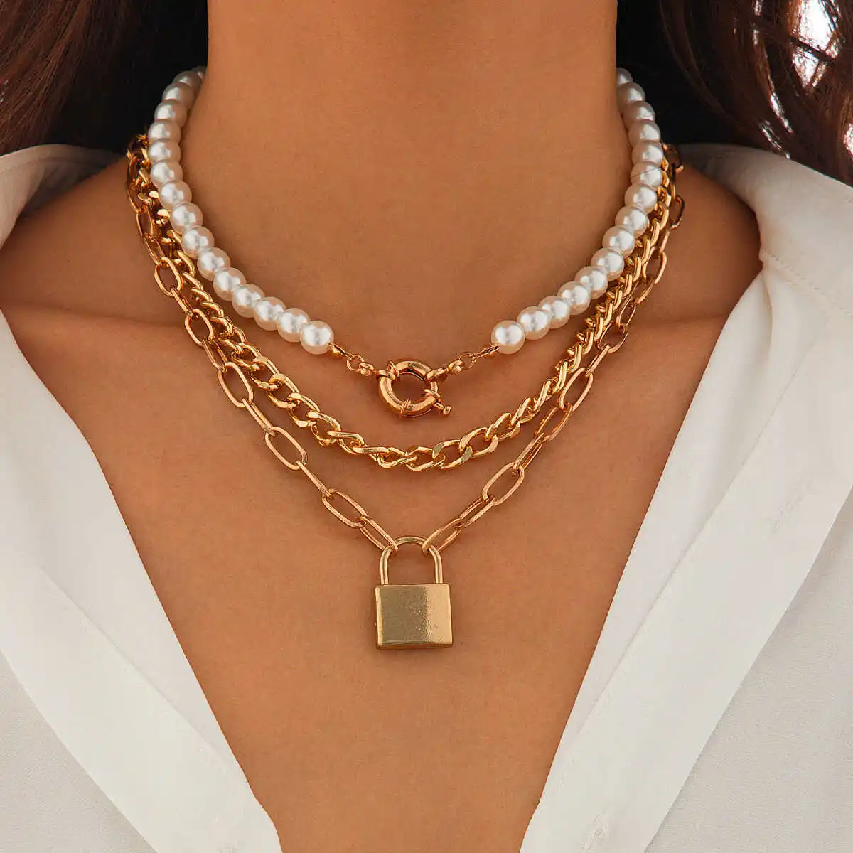 Vintage Baroque Style Customized Hip Hop Metal Lock Thick Chain Collar Necklace Women's European American Fashion Jewelry
Vintage Baroque Style Customized Hip Hop Metal Lock Thick Chain Collar Necklace Women's European American Fashion Jewelry