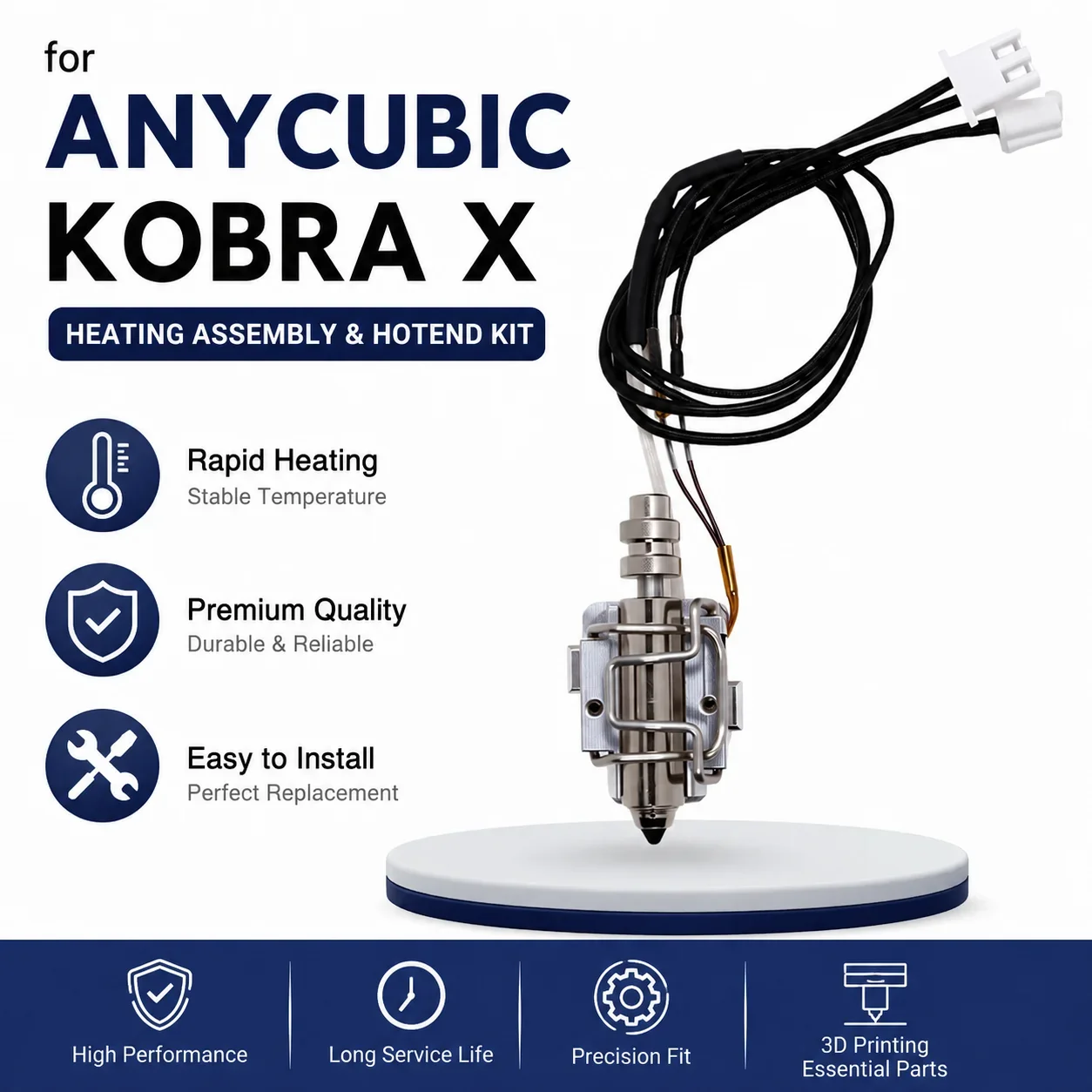 Anycubic Kobra X Hotend Nozzle Kit with Heating Assembly & Silicone Sleeve 3D Printer Replacement Parts Includes Cleaning Brush
Anycubic Kobra X Hotend Nozzle Kit with Heating Assembly & Silicone Sleeve 3D Printer Replacement Parts Includes Cleaning Brush