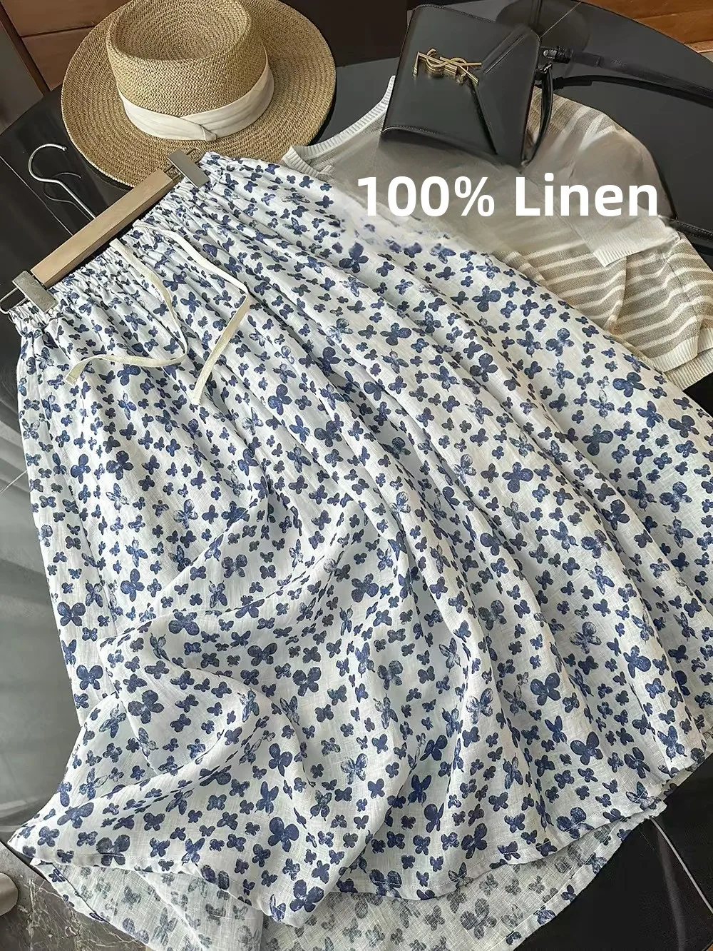 Summer 2026 Women's High Waist A-Line Skirt Linen Fabric Orchid Print And Drifting Half Skirt Elegant Ladies'...
Summer 2026 Women's High Waist A-Line Skirt Linen Fabric Orchid Print And Drifting Half Skirt Elegant Ladies'...