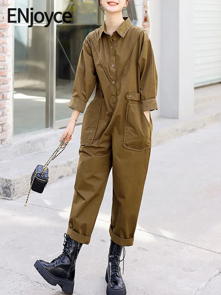 2024 Spring Women Vintage Khaki Cotton Jumpsuits Korean Fashion Overalls Wide Leg Trousers Bodysuit One-Piece Playsuits
2024 Spring Women Vintage Khaki Cotton Jumpsuits Korean Fashion Overalls Wide Leg Trousers Bodysuit One-Piece Playsuits