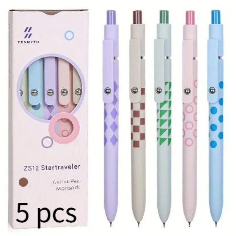 5-Pack Geometric Pattern Press-On Neutral Pen Fashionable And Simple Quick-Dry Brush Ideal for Signatures And Office Use Black P
5-Pack Geometric Pattern Press-On Neutral Pen Fashionable And Simple Quick-Dry Brush Ideal for Signatures And Office Use Black P