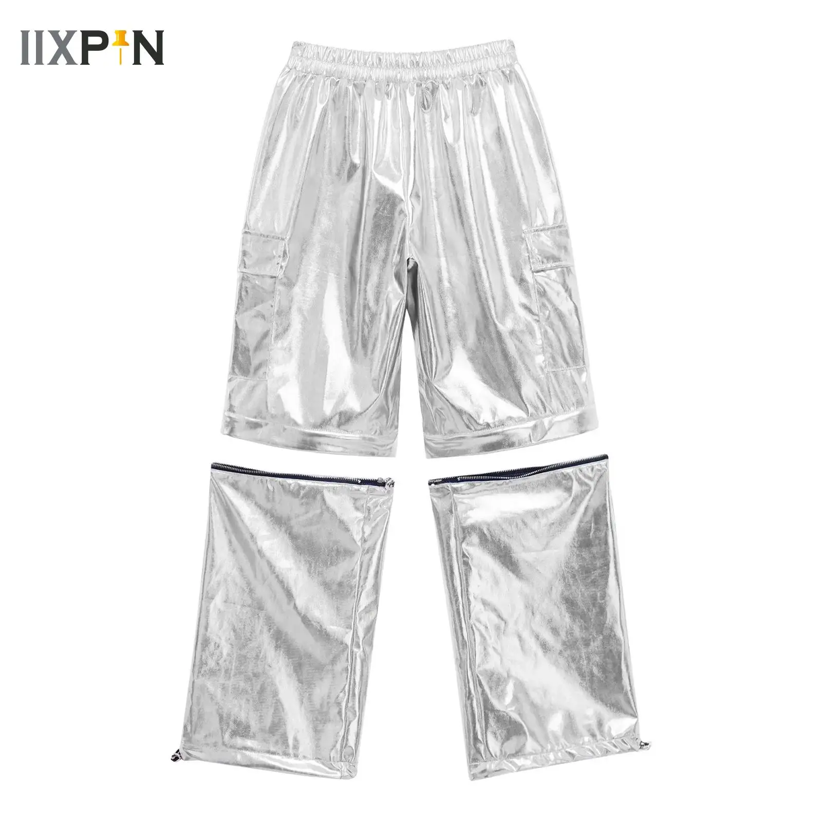 Kids Shiny Jazz Hip Hop Street Dance Cargo Pants Boys Girls Zip-Off Metallic Trousers Stretchy Jogger Pants Cheerleading Wear
Kids Shiny Jazz Hip Hop Street Dance Cargo Pants Boys Girls Zip-Off Metallic Trousers Stretchy Jogger Pants Cheerleading Wear