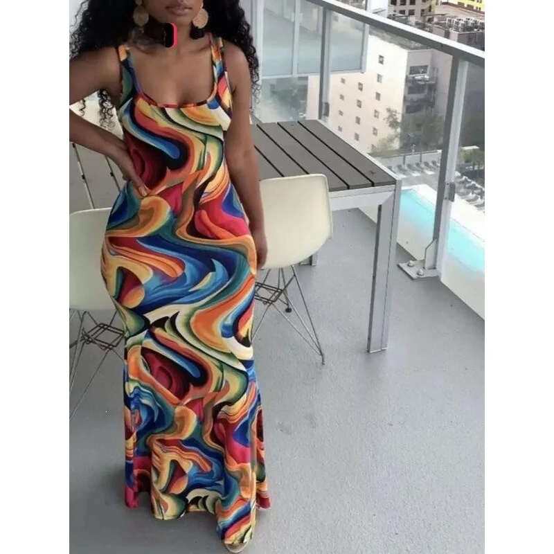 Wave Print Long Dress Floral Wave Pattern Maxi Dress Straight Cut A-Line Skirt Neck Hanging Design City Walk Suitable for plu...
Wave Print Long Dress Floral Wave Pattern Maxi Dress Straight Cut A-Line Skirt Neck Hanging Design City Walk Suitable for plu...