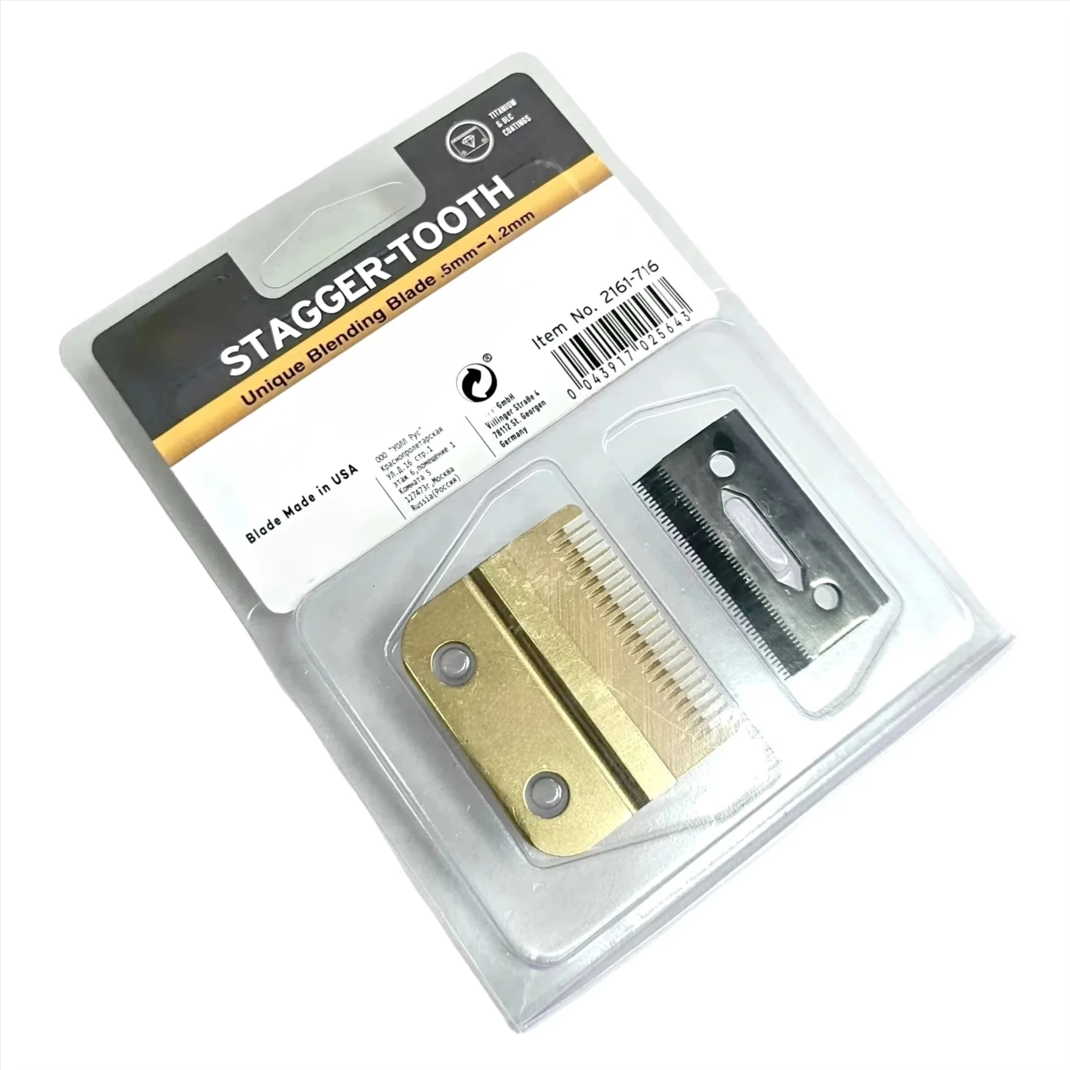 Professional Replacement USA STD Gold Blade DLC and Titanium Coated For Wahl Cordless Magic Clip 8148/8509
Professional Replacement USA STD Gold Blade DLC and Titanium Coated For Wahl Cordless Magic Clip 8148/8509