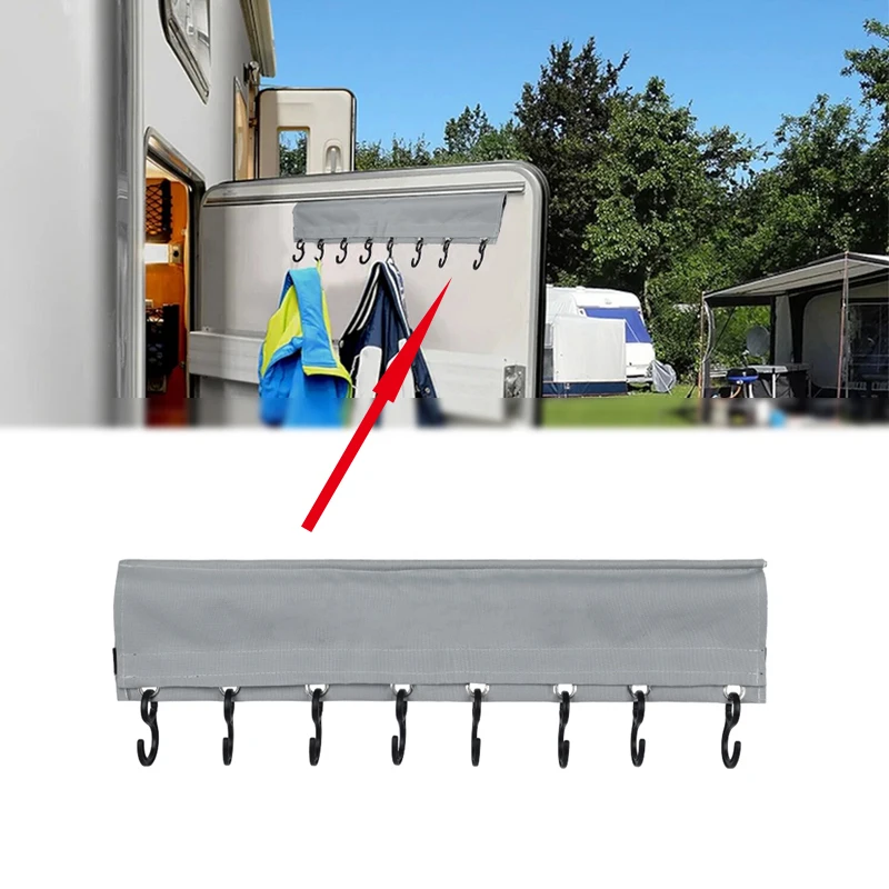 Camping Hook Rail With 8 Hooks Piping Universal For Caravan Motorhome Tent Roof Poles Or Piping Strips Coat Hooks Racks
Camping Hook Rail With 8 Hooks Piping Universal For Caravan Motorhome Tent Roof Poles Or Piping Strips Coat Hooks Racks