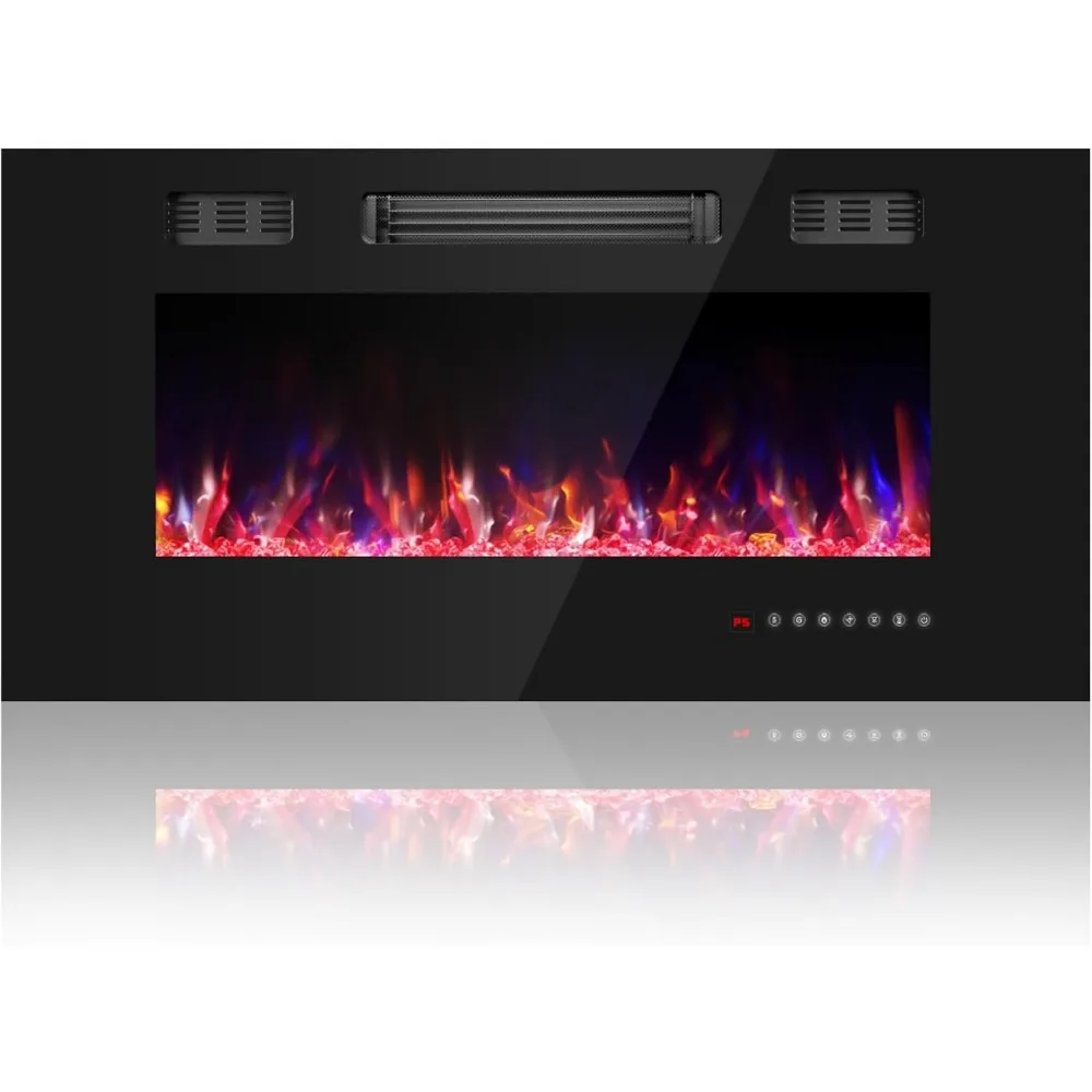 36 Inch Electric Fireplace, Crystal-Enhanced, Wall/Recessed, Remote-Controlled, 12-Color Flame, Adjustable Brightness & Speed
36 Inch Electric Fireplace, Crystal-Enhanced, Wall/Recessed, Remote-Controlled, 12-Color Flame, Adjustable Brightness & Speed