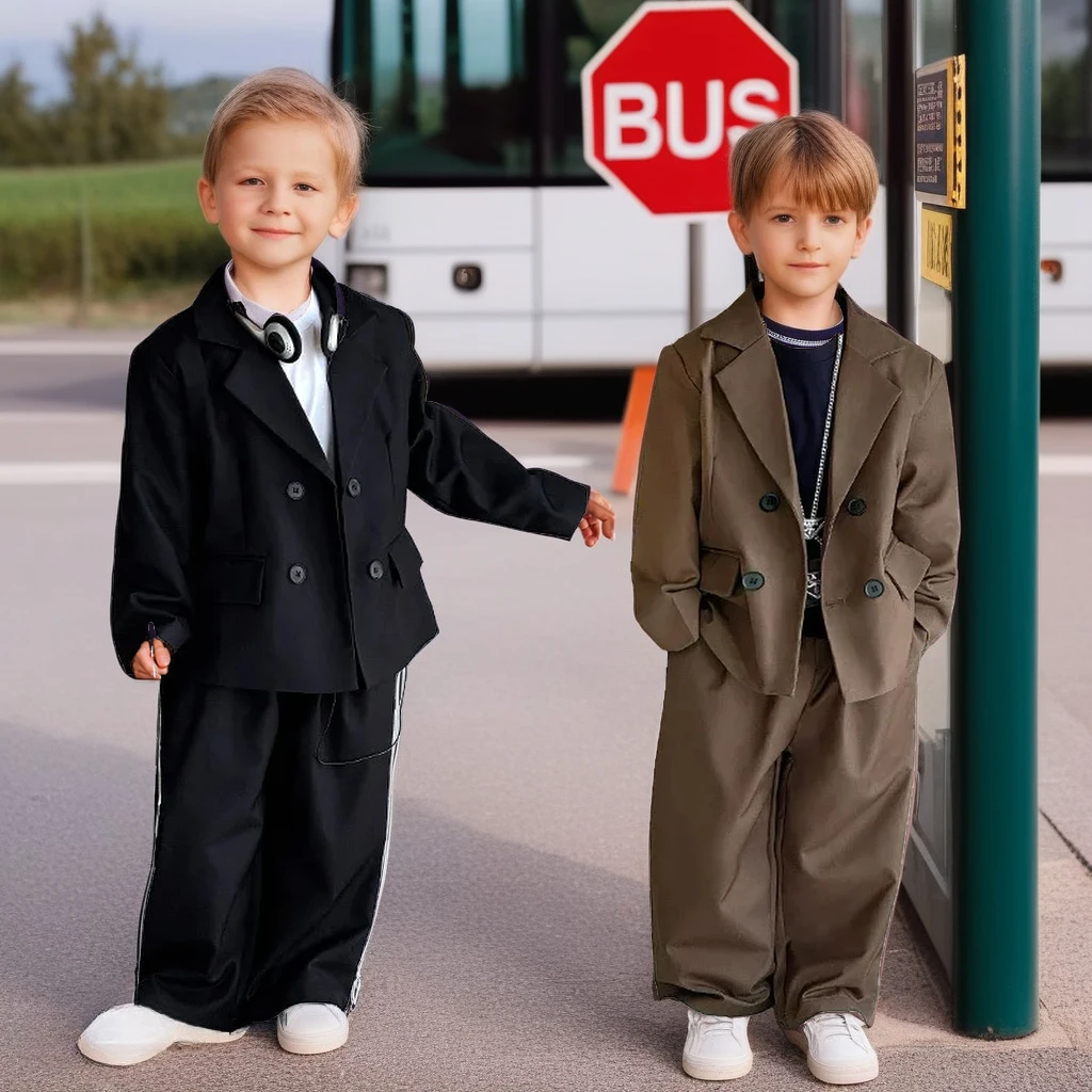 Autumn Teens Kids Suit Boys Loose Blazer Formal Wear Stylish Wedding Flower Girl Speech Set Elegant School Children's Clothes 
Autumn Teens Kids Suit Boys Loose Blazer Formal Wear Stylish Wedding Flower Girl Speech Set Elegant School Children's Clothes