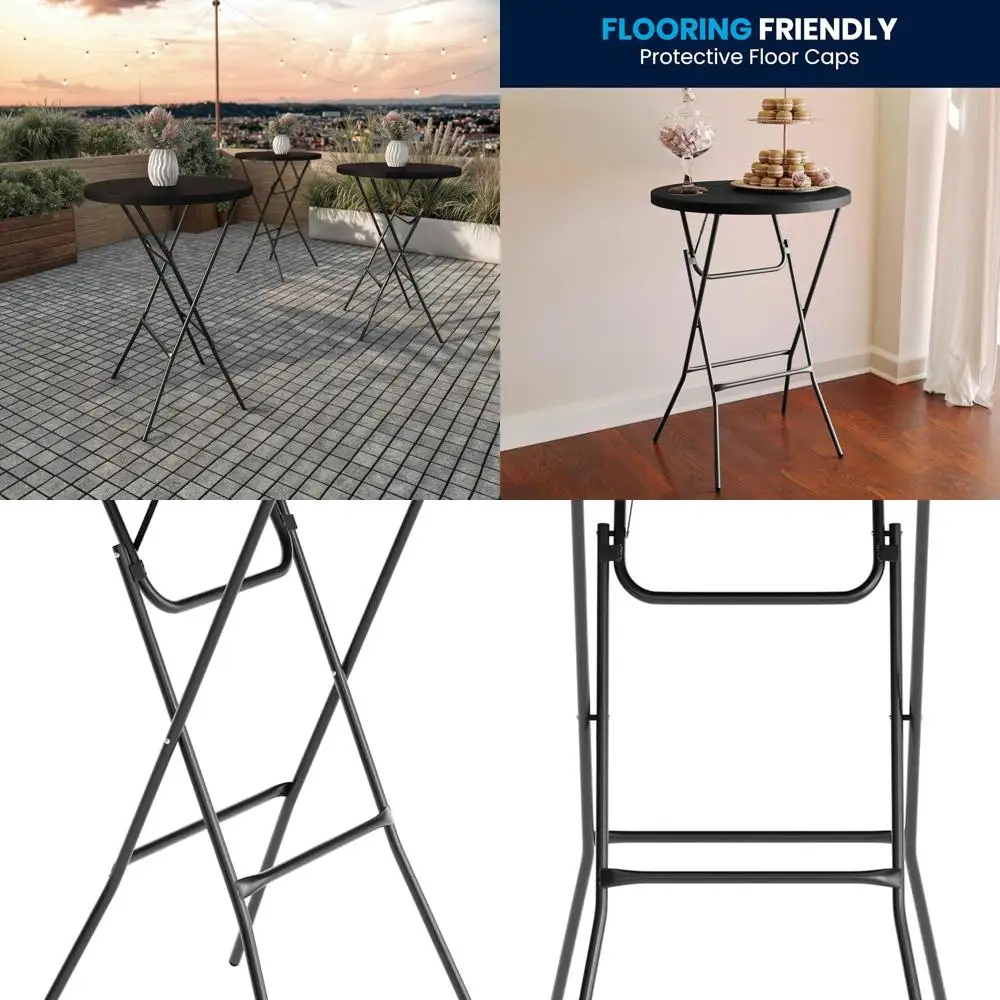 Folding Bar Height Table by Elon Round, 32 Black, Ideal for Parties & Commercial Use, Indoor/Outdoor Plastic
Folding Bar Height Table by Elon Round, 32 Black, Ideal for Parties & Commercial Use, Indoor/Outdoor Plastic