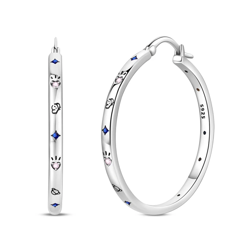925 Sterling Silver Hoop Earrings Sparkling Zircon Star Moon Pattern Large Earrings For Women Anniversary Wedding Jewelry Gifts
925 Sterling Silver Hoop Earrings Sparkling Zircon Star Moon Pattern Large Earrings For Women Anniversary Wedding Jewelry Gifts
