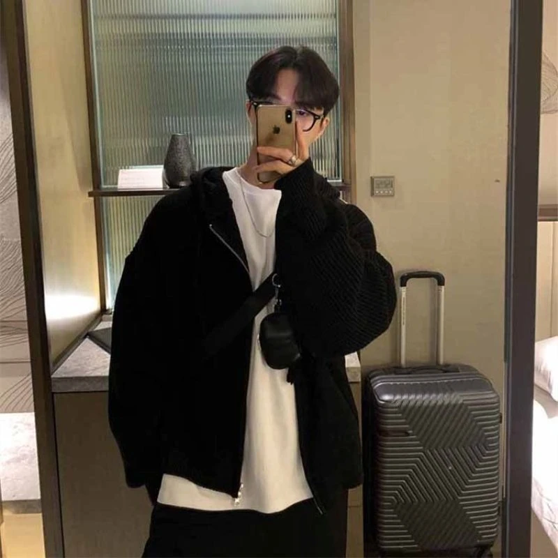 New Spring Autumn Korean Style Solid Color Knit Cardigan Hooded Sweater Men's Loose Relaxed Vibe Trendy Casual Outerwear
New Spring Autumn Korean Style Solid Color Knit Cardigan Hooded Sweater Men's Loose Relaxed Vibe Trendy Casual Outerwear