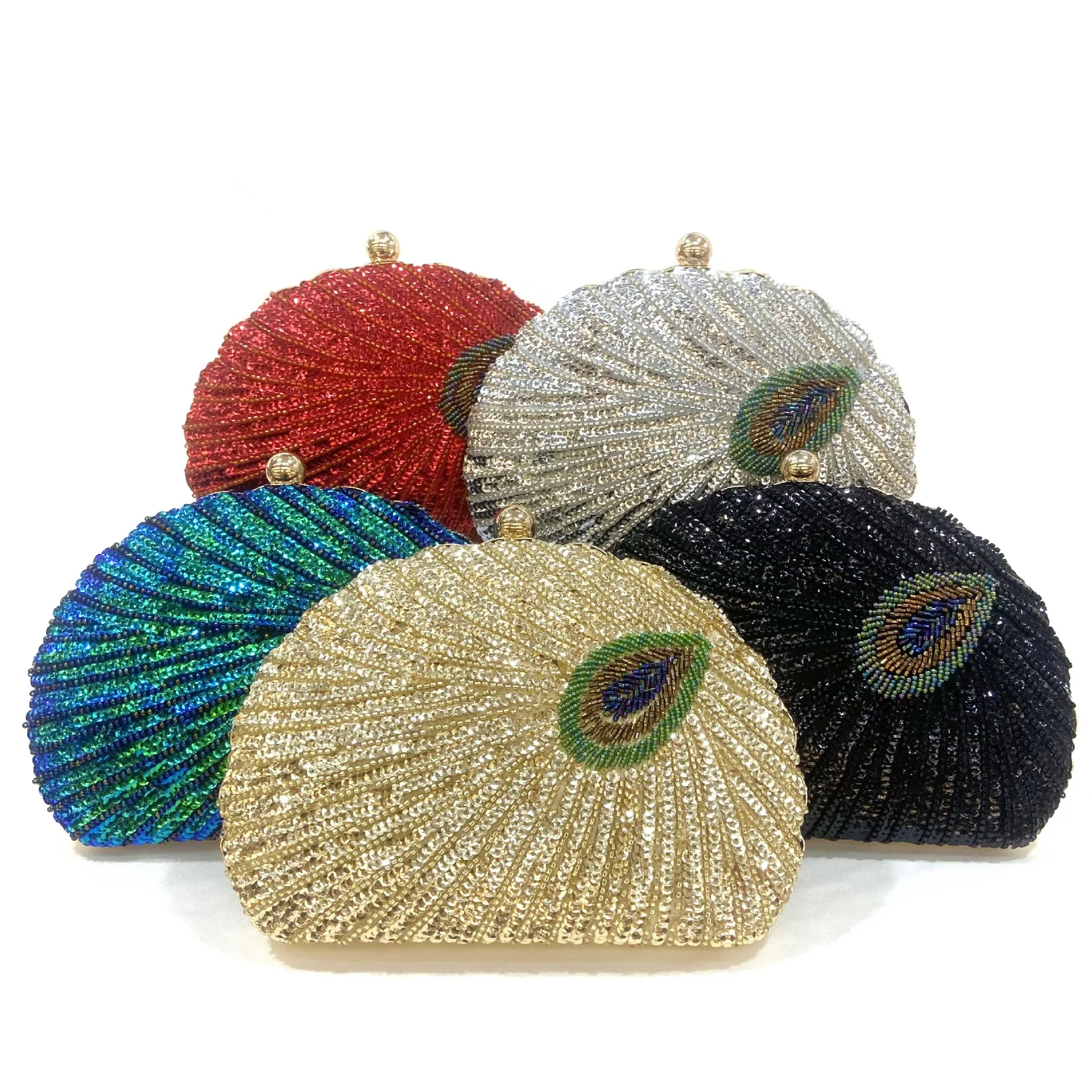 Beaded Wedding Clutch Evening Bags Rhinestones Feather Handbags With Chain Shoulder Metal Party Purse
Beaded Wedding Clutch Evening Bags Rhinestones Feather Handbags With Chain Shoulder Metal Party Purse